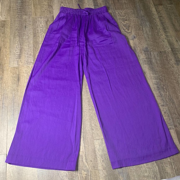 Lauren Ralph Lauren Pants - Lauren Ralph Lauren Pants Womens Size Small Purple Wide Leg Drawstring Pull On